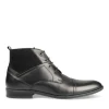 Bottines NOIR Homme CUIR Motif Uni Lacets
