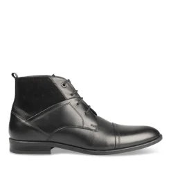 Bottines NOIR Homme CUIR Motif Uni Lacets