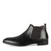 Bottines NOIR Homme CUIR Motif Uni A Enfiler