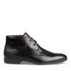 Bottines NOIR Homme CUIR Motif Uni Lacets