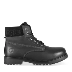 Bottines NOIR Homme CUIR Motif Uni Lacets
