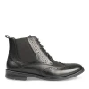 Bottines NOIR Homme CUIR Motif Uni Lacets