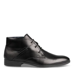 Bottines NOIR Homme CUIR Motif Uni Lacets