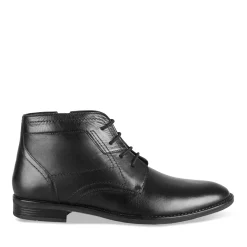 Bottines NOIR Homme CUIR Motif Uni A Enfiler
