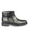 Bottines NOIR Homme CUIR Motif Uni Fermeture éclair