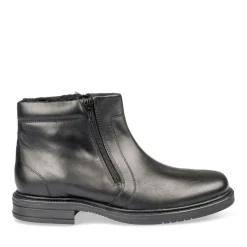 Bottines NOIR Homme CUIR Motif Uni Fermeture éclair