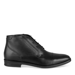 Bottines NOIR Homme CUIR Motif Uni Lacets