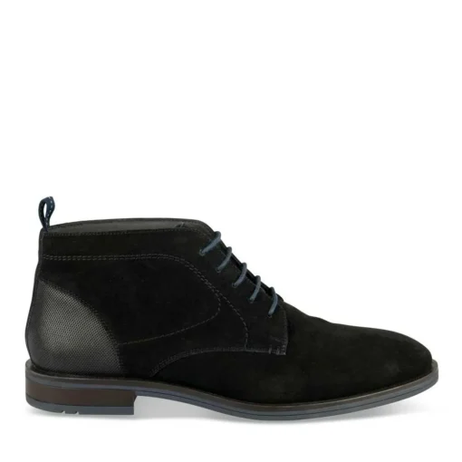 Bottines NOIR Homme CUIR Motif Uni Lacets