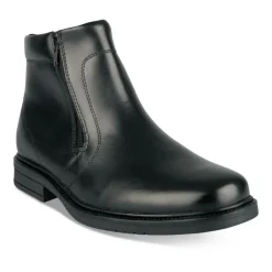 Bottines NOIR Homme CUIR Motif Uni Fermeture éclair