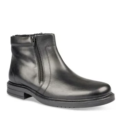 Bottines NOIR Homme CUIR Motif Uni Fermeture éclair