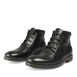Bottines NOIR Homme CUIR Motif Uni Lacets