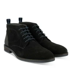 Bottines NOIR Homme CUIR Motif Uni Lacets