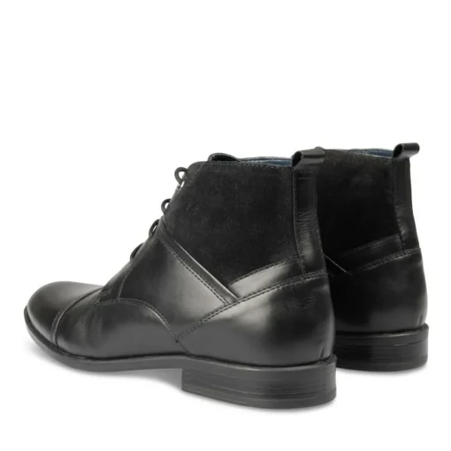 Bottines NOIR Homme CUIR Motif Uni Lacets