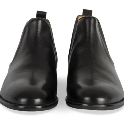 Bottines NOIR Homme CUIR Motif Uni A Enfiler