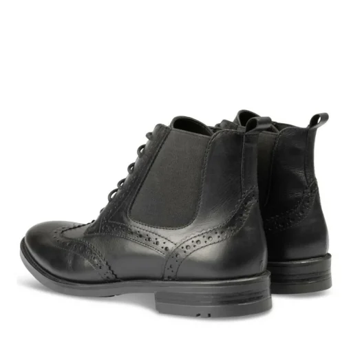Bottines NOIR Homme CUIR Motif Uni Lacets