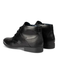 Bottines NOIR Homme CUIR Motif Uni Lacets