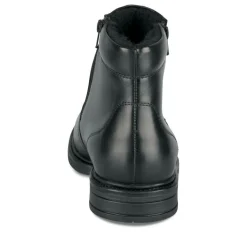 Bottines NOIR Homme CUIR Motif Uni Fermeture éclair