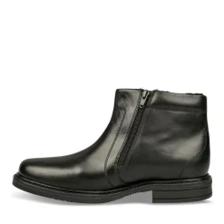 Bottines NOIR Homme CUIR Motif Uni Fermeture éclair