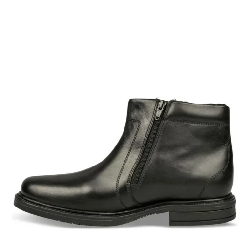 Bottines NOIR Homme CUIR Motif Uni Fermeture éclair