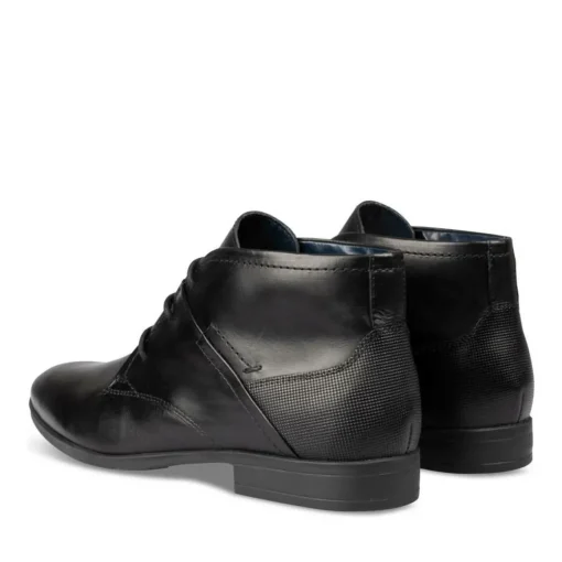 Bottines NOIR Homme CUIR Motif Uni Lacets