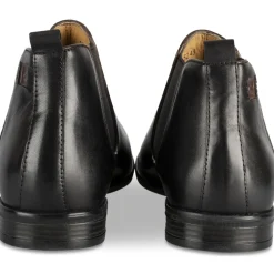 Bottines NOIR Homme CUIR Motif Uni A Enfiler