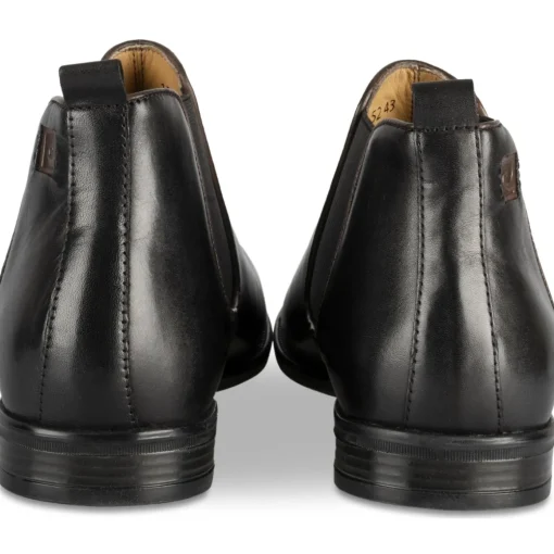 Bottines NOIR Homme CUIR Motif Uni A Enfiler