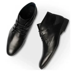 Bottines NOIR Homme CUIR Motif Uni Lacets