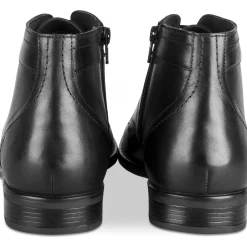 Bottines NOIR Homme CUIR Motif Uni A Enfiler