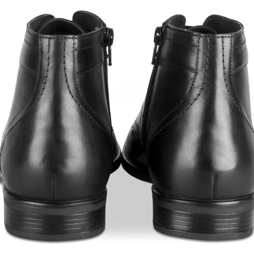 Bottines NOIR Homme CUIR Motif Uni A Enfiler