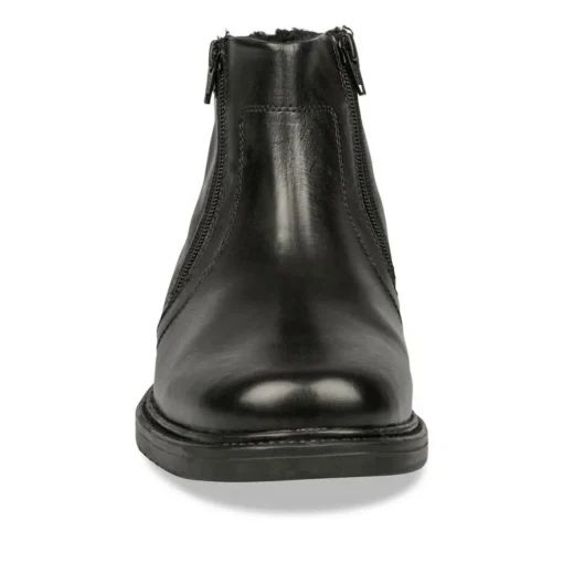 Bottines NOIR Homme CUIR Motif Uni Fermeture éclair