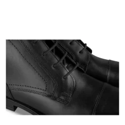 Bottines NOIR Homme CUIR Motif Uni Lacets