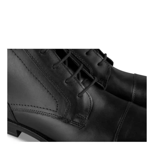 Bottines NOIR Homme CUIR Motif Uni Lacets