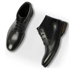Bottines NOIR Homme CUIR Motif Uni Lacets