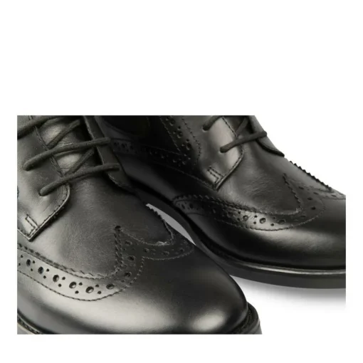 Bottines NOIR Homme CUIR Motif Uni Lacets