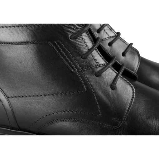Bottines NOIR Homme CUIR Motif Uni A Enfiler