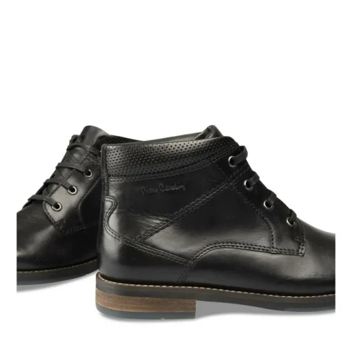 Bottines NOIR Homme CUIR Motif Uni Lacets