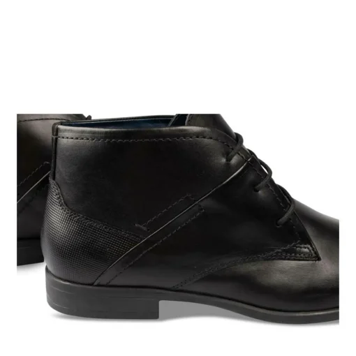 Bottines NOIR Homme CUIR Motif Uni Lacets