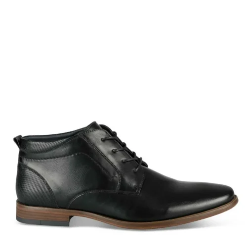 Bottines NOIR Homme Motif Uni Lacets