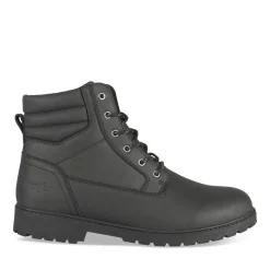 Bottines NOIR Homme Motif Uni Lacets