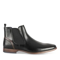Bottines NOIR Homme Motif Uni Elastique