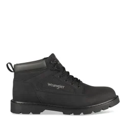 Bottines NOIR Homme Motif Uni Lacets