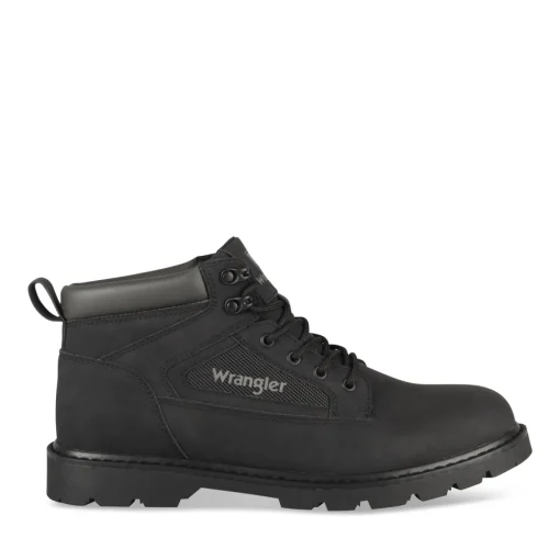 Bottines NOIR Homme Motif Uni Lacets