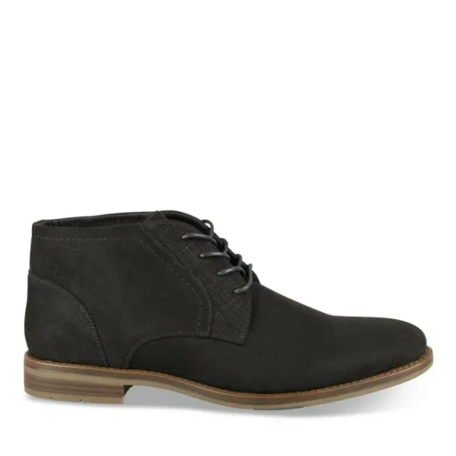 Bottines NOIR Homme Motif Uni Lacets