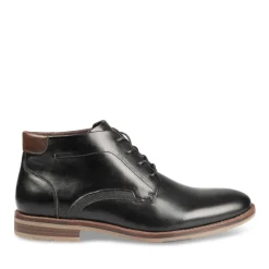 Bottines NOIR Homme Motif Uni Lacets