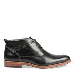 Bottines NOIR Homme Motif Uni Lacets
