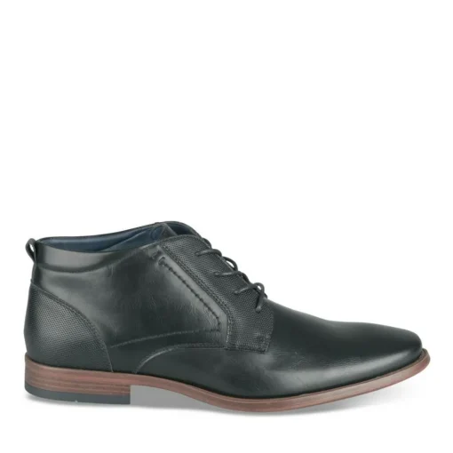 Bottines NOIR Homme Motif Uni Lacets