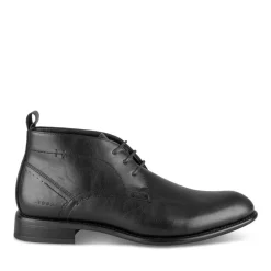 Bottines NOIR Homme Motif Uni Lacets
