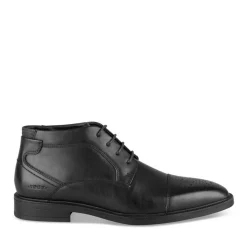 Bottines NOIR Homme Motif Uni Lacets