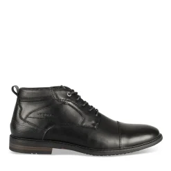 Bottines NOIR Homme Motif Uni Lacets