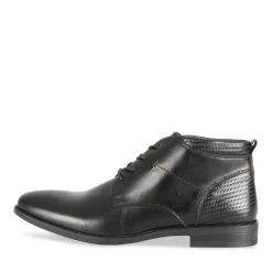 Bottines NOIR Homme Motif Uni Lacets